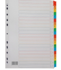 Register - A - Z, Karton, 20 Blatt + Indeckblatt, weiß