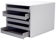 Schubladenbox - A4, 5 offene Schubladen, hellgrau/dunkel