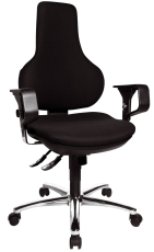 Drehstuhl Ergo Point SY Deluxe Synchron, schwarz, mit Armlehnen