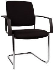 Besucherstuhl BtoB 20 Polster - schwarz, mit Armlehnen, 2er-Set