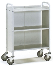 Bürowagen - 3 Böden/2 Seitenwände/Rückwand - 720 x 350 mm, max. 150 kg, lichtgrau