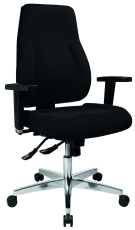 Bürodrehstuhl P91 - schwarz, mit Armlehnen, Sicherheitsdoppelrollen für Teppichböden