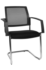 Besucherstuhl BtoB 20 Netz - schwarz, mit Armlehnen