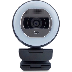 TERRA Webcam Halo mit LED-Lichtkranz (C1868pro) und Privatschieber Full-HD, Auto Focus, Stereo Mic, Privacy Slider